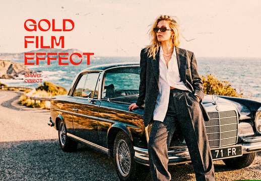 Gold Film Camera Photo Effect