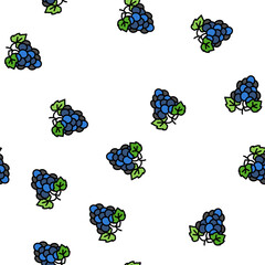 Fototapeta premium blue grape wine vector seamless pattern blue grape wine sign illustration