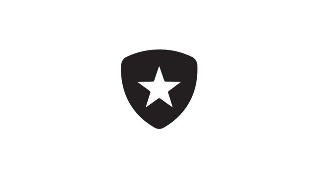 Black shield icon with a white star
