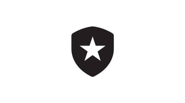 Black shield with a white star