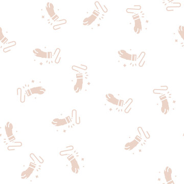 rabbit paw luck lotto vector glyph seamless pattern rabbit paw luck lotto sign illustration