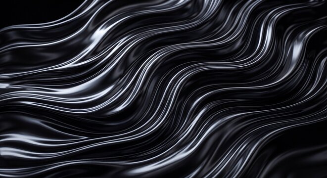 Luxury black liquid obsidian metallic ripple abstract texture