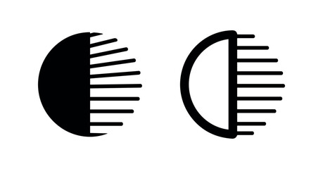 Car headlight or high beam icon in solid and outline styles for dashboard indicators © liubomir118809