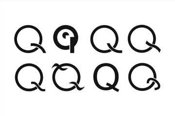 Fototapeta premium initial letter Q logo vector design, Exquisite letter Q, decorative posh font, vector illustration 10EPS, q letter mark initial logo vector icon illustration Black and white, based Alphabet icon logo.