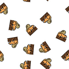 Fototapeta premium squirrel wild animal vector seamless pattern squirrel wild animal sign illustration