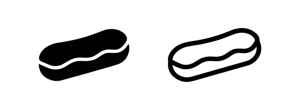 Eclair icon, solid black and outline versions