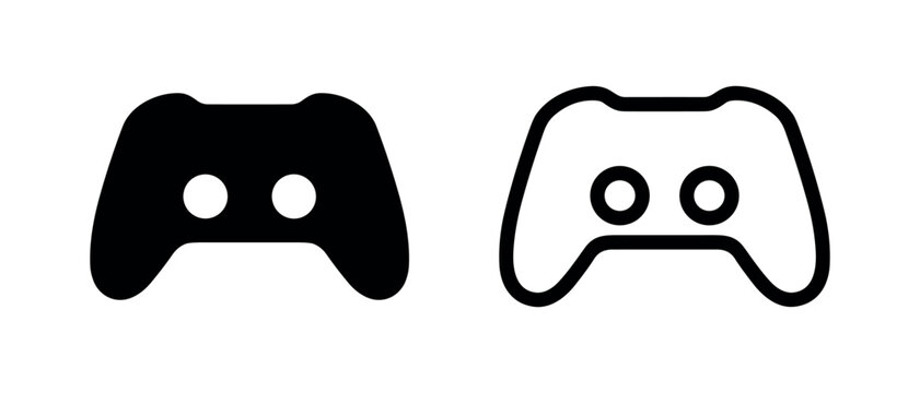 Game Controller Silhouette and Outline Icons