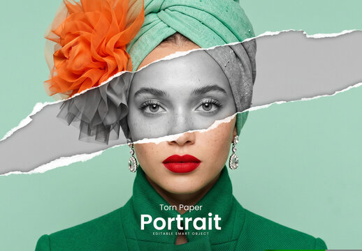 Torn Paper Portrait Photo Effect