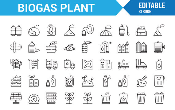 Modern Biogas Energy Icon Collection for Graphic Resources
