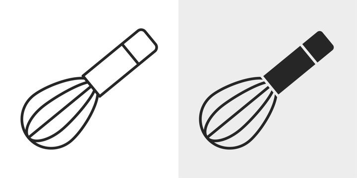 Whisk Icon represents mixing ingredients, baking preparation, and kitchen tools.