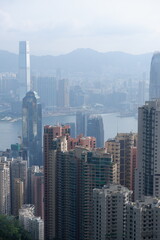 Fototapeta premium Hong Kong Skyline with Iconic Architecture from the Victoria Peak
