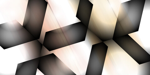 Obraz premium Abstract geometric background with dark shapes and soft light flares