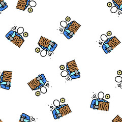 Obraz premium carpenter carpeting vector seamless pattern carpenter carpeting sign illustration