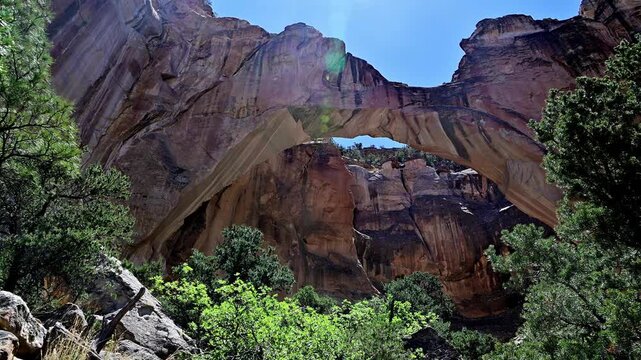 La Ventana Natural Arch, the second-largest natural arch in New Mexico, situated within the El Malpais National Conservation Area.