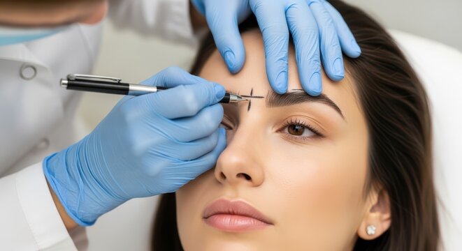 Doctor performing eye examination with penlight