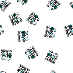 Obraz premium winter park vector seamless pattern winter park sign illustration