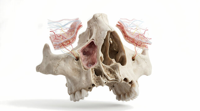 Maxilla Anatomy With Sinus And Blood Vessels
