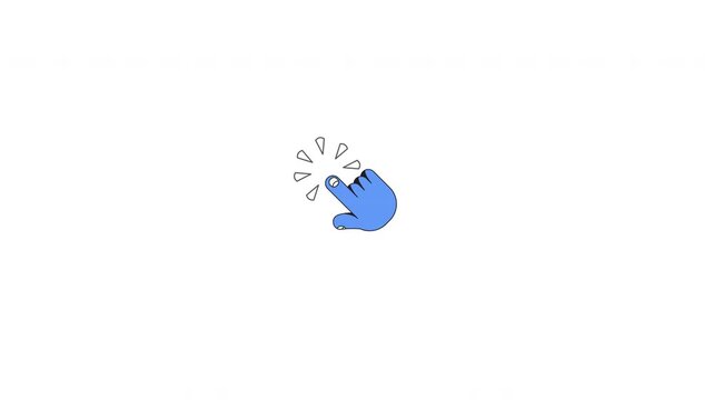 Tap burst feedback neubrutalism UI element animation. Finger touch response. Click effect. Animated flat user interface component for web and app design. Neo memphis motion graphic