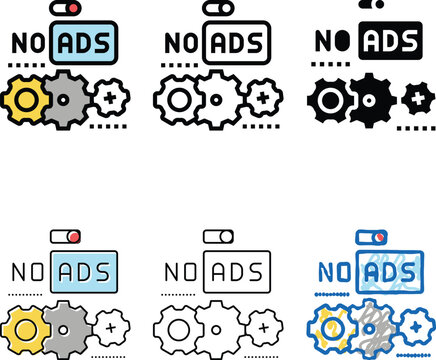 no ads setting color icon vector. no minimal ads setting sign. isolated symbol