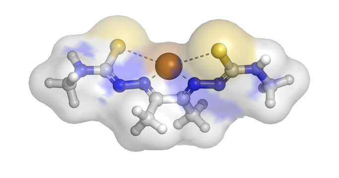 Copper ATSM [Cu(ATSM)], metal complex agent for hypoxia imaging and neurodegenerative therapy, 3D molecule 4K