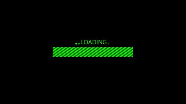 Loading Screen with Progress Bar, Waiting Progress Animation Featuring Horizontal Loading Bar with Clean Motion Design