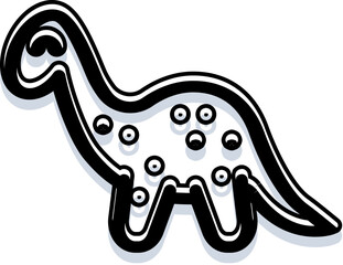 Brachiosaurus dinosaur character contouring an animal outline, ideal for children's designs, education, illustration, app icons, and simple graphic elements © vectorwin
