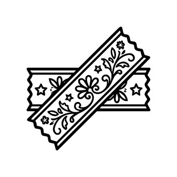Black and white ticket stub design.