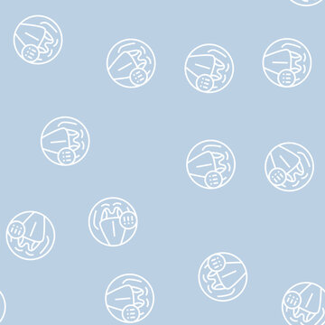 tonsils adenoid problems vector line seamless pattern tonsils adenoid problems sign illustration