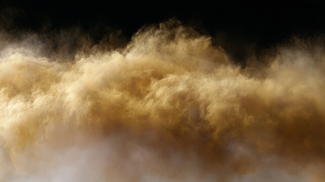 Transparent golden cloud textures with amber smoke layers, luxury atmospheric background
