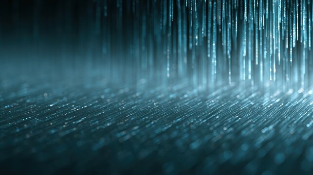 Dynamic algorithmic trading visualization in futuristic digital space with financial data streams