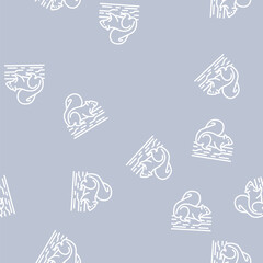 Fototapeta premium squirrel wild animal vector line seamless pattern squirrel wild animal sign illustration