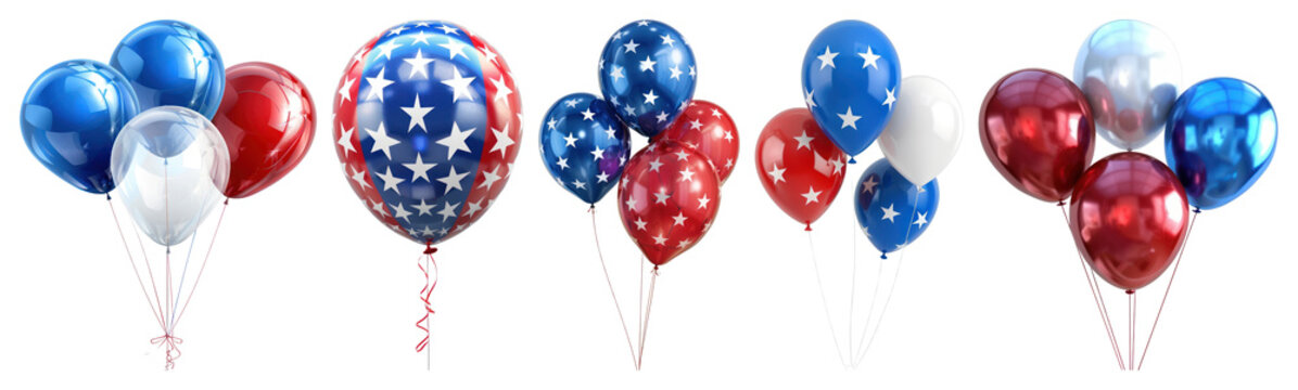 PNG Patriotic star-spangled festive balloons on transparent background