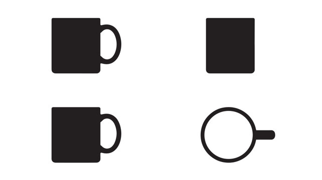 Black Coffee Mugs Isolated On White For Branding And Design Concepts