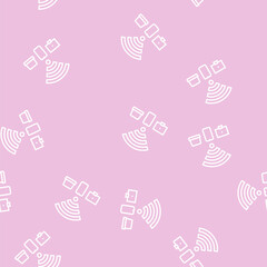 Fototapeta premium internet connection devices vector line seamless pattern internet connection devices sign illustration