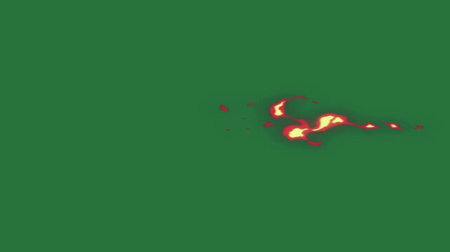 A green background with white border and red fire on screen dot it green screen animated chromakey background figure gesture illustration scene design style expression depth creative