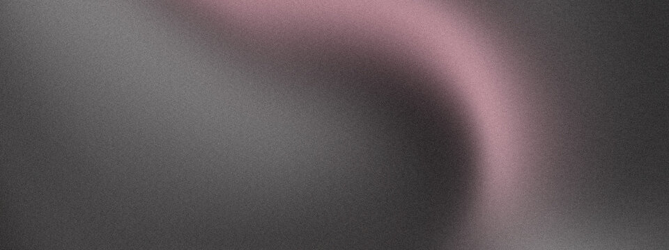 Abstract grainy texture background with a soft curved light effect in shades of pink and grey