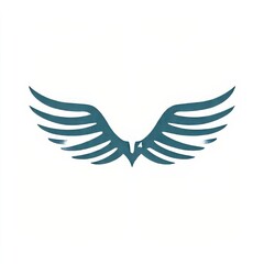 Fototapeta premium vector wings logo with minimal style isolated on white