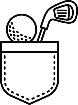 Golf Club Ball in Pocket