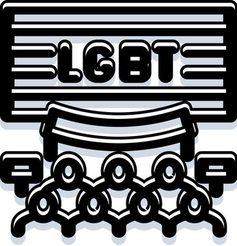 Lgbtq plus community members gathered at a public pride event, celebrating identity, diversity and solidarity with banners, signs and a supportive crowd on stage and in the audience