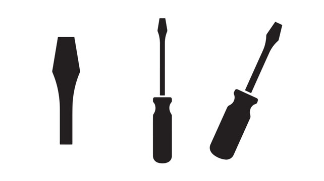 Three Screwdrivers Silhouette For DIY Concepts