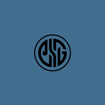 Monogram Logo Design Featuring Intertwined Letters CSG in Circle.