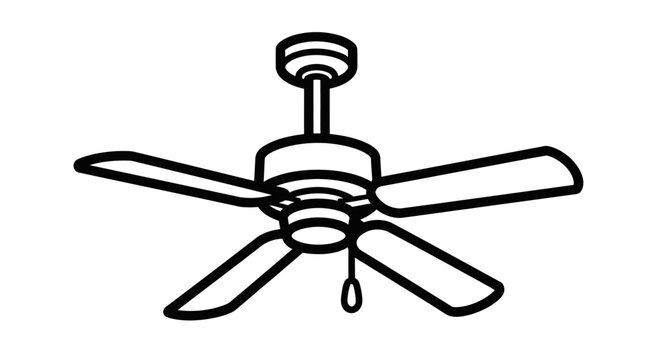 Modern ceiling fan with five blades for air circulation
