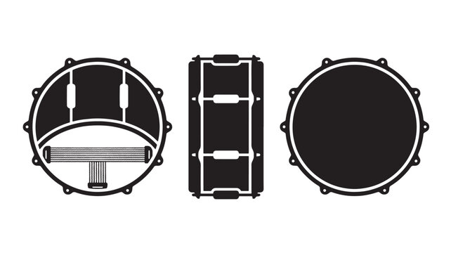 Drum Set Components Isolated On White For Music Equipment Concepts