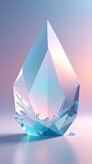 Fototapeta premium Large Crystal Prism on White Background.
