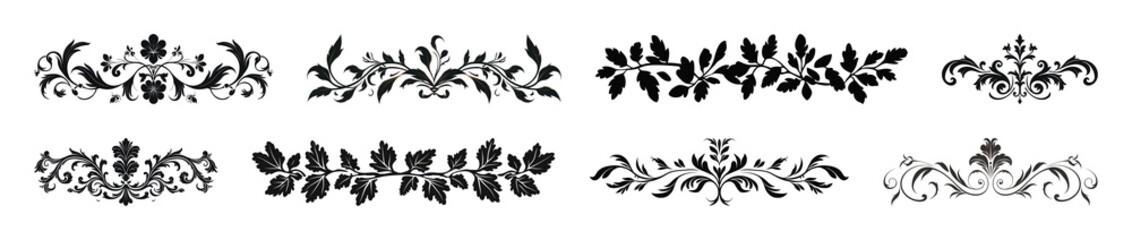 Fototapeta premium PNG Elegant vintage floral ornament designs, transparent background