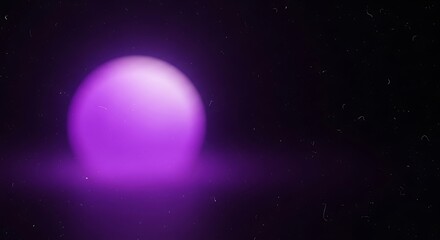 Fototapeta premium Minimalist abstract background with a soft glowing magenta pink circular orb on dark purple textured backdrop, generative AI