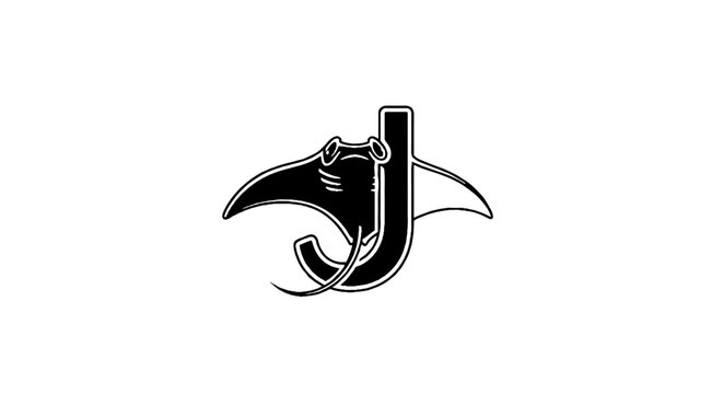 Stylized black and white anteater logo design.