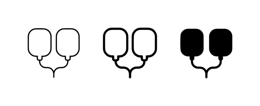 Medical Electrodes, TENS Pads, EMS Stimulator Icons: Health, Therapy, Fitness