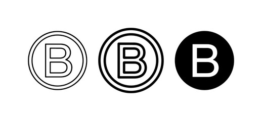 Monogram B Icons, Circular Letter B Logos, Alphabet B Graphics, Branding Elements © Mizan
