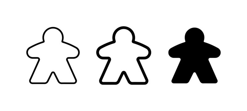 Meeple Icons, Board Game Pieces, Vector Game Tokens, Player Markers, Silhouette Figures